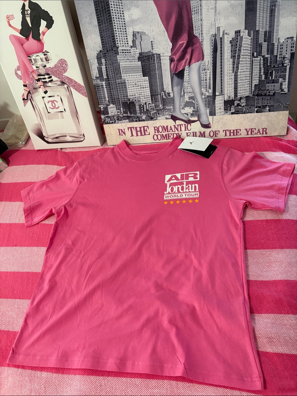 Jordan Pink Air Jordan World Tour Graphic Short Sleeve Tee